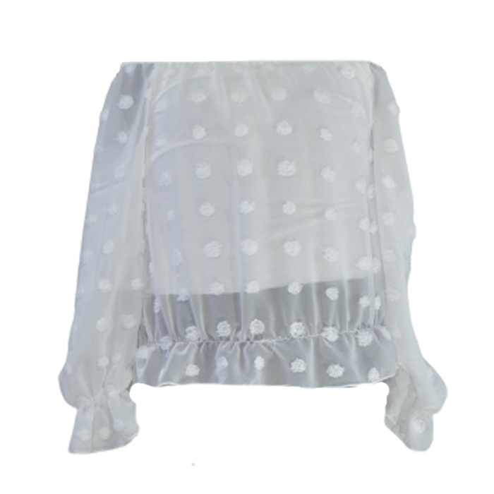Bluza cu maneca lunga si gentuta pentru fete Lucky Girl 5743A, Alb [2]
