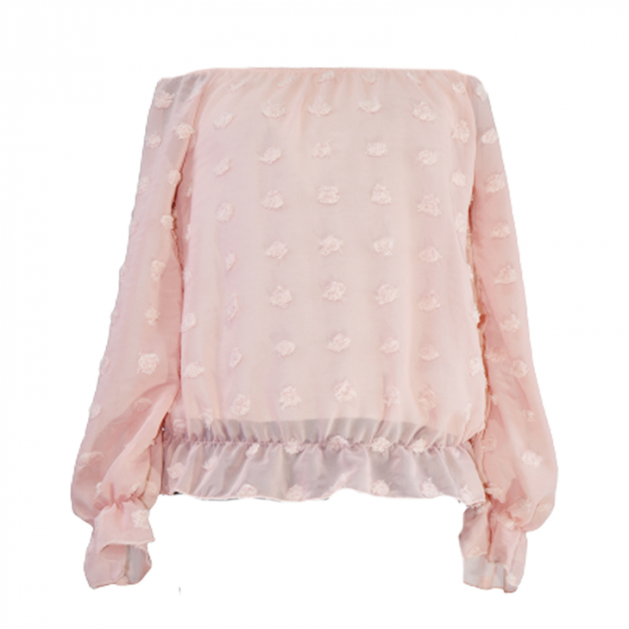 Bluza cu maneca lunga si gentuta pentru fete Lucky Girl 5743R, Roz [2]