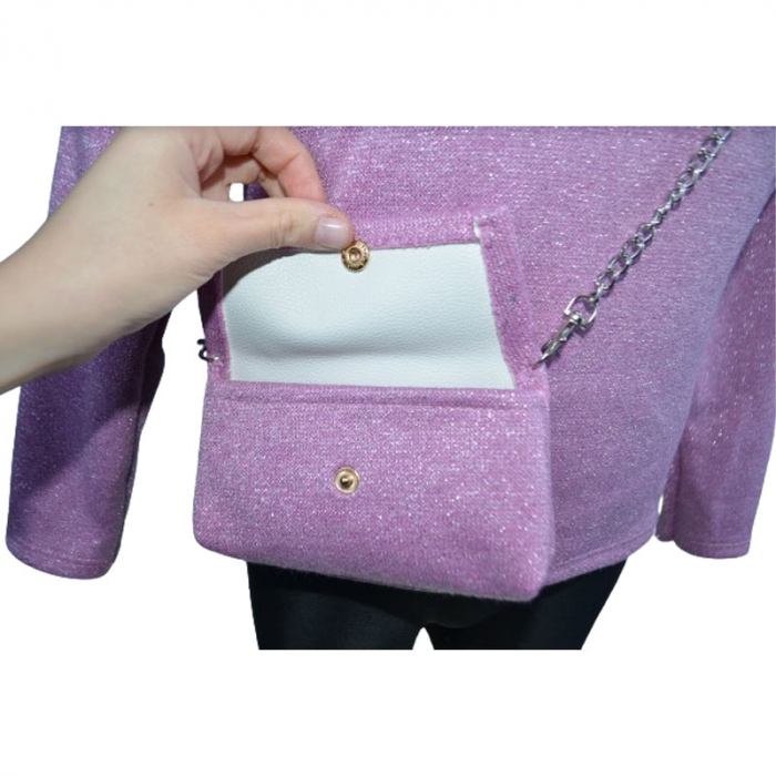Bluza cu maneca lunga si geanta pentru fete New Collection 8833, Mov [3]