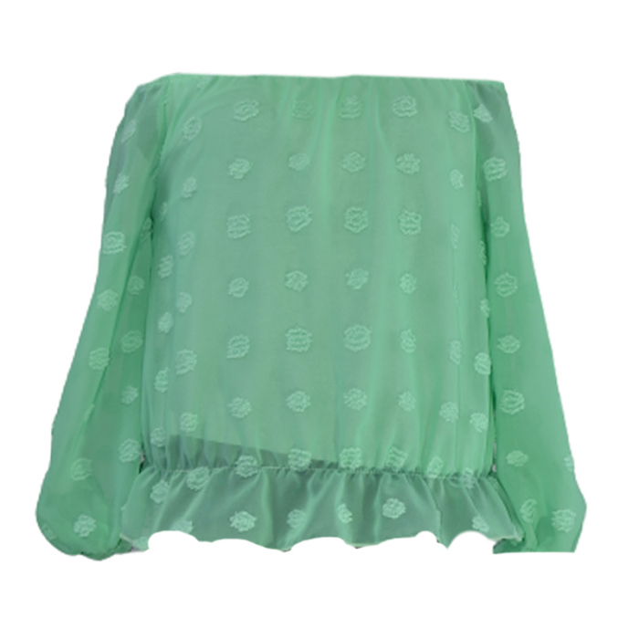 Bluza cu maneca lunga si gentuta pentru fete Lucky Girl 5743V-116, Verde [2]