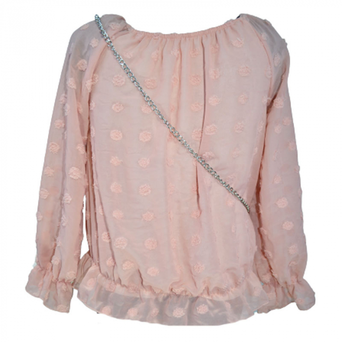 Bluza cu maneca lunga si gentuta pentru fete Lucky Girl 5743R, Roz [3]