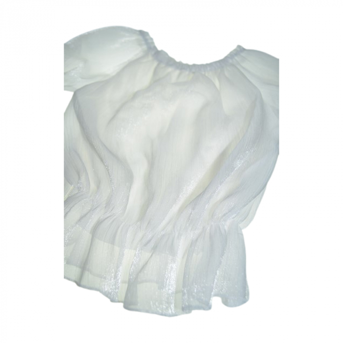 Bluza eleganta cu maneca scurta pentru fete, Mini Junior, BL7957, Alb [2]