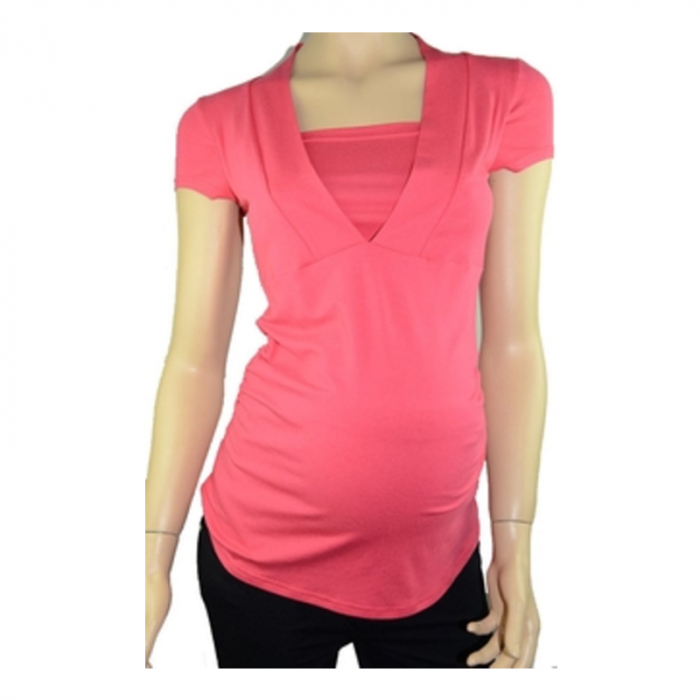 Bluza cu maneca scurta pentru gravide BDDE6R Mini Junior, Rosu [5]