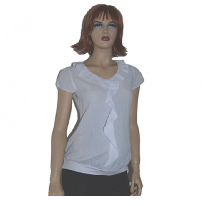 Bluza cu maneca scurta pentru gravide Mini Junior BDDE1A, Alb [3]