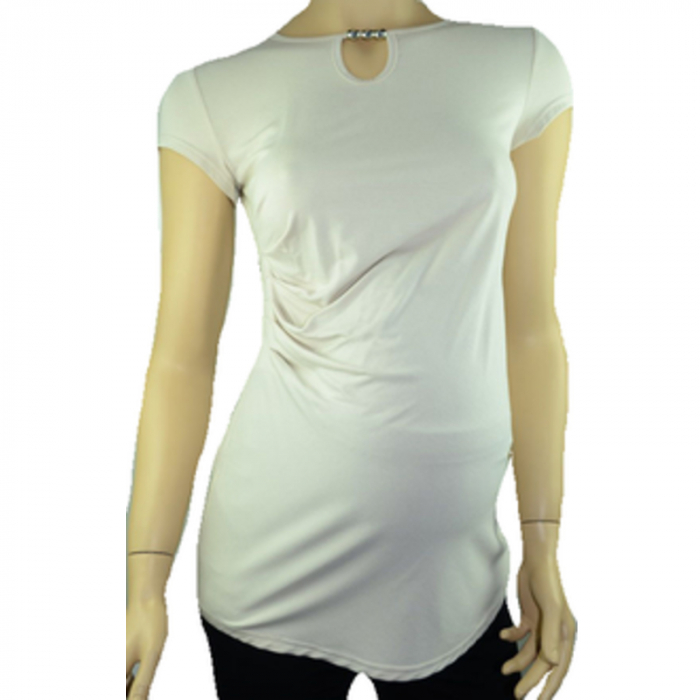 Bluza cu maneca scurta pentru gravide Mini Junior BDDE7C, Crem [5]