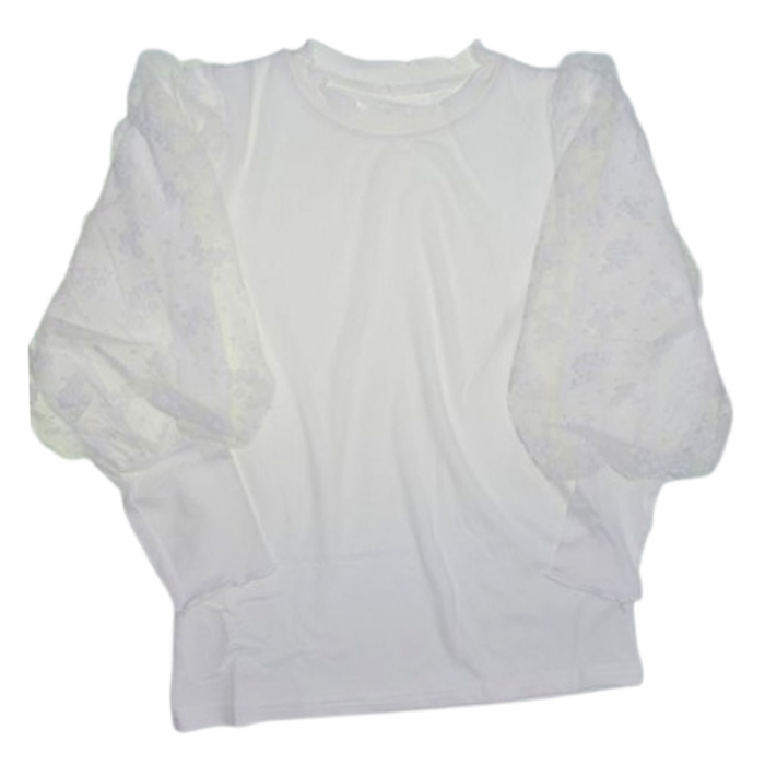 Bluză elegantă, cu manecă cu dantelă, pentru fete, Mini Junior BL1908A3, Alb [1]