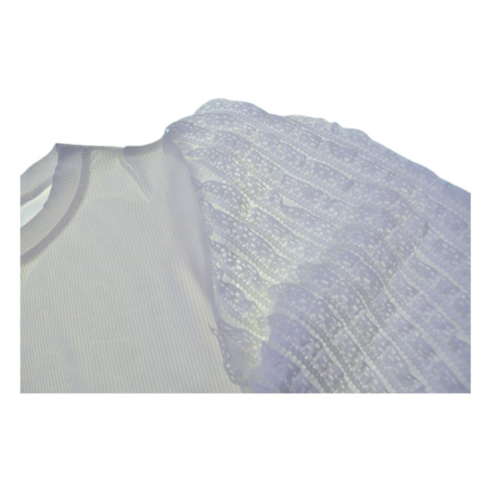 Bluză elegantă, cu manecă cu dantelă, pentru fete, Mini Junior BL1908A4, Alb [3]
