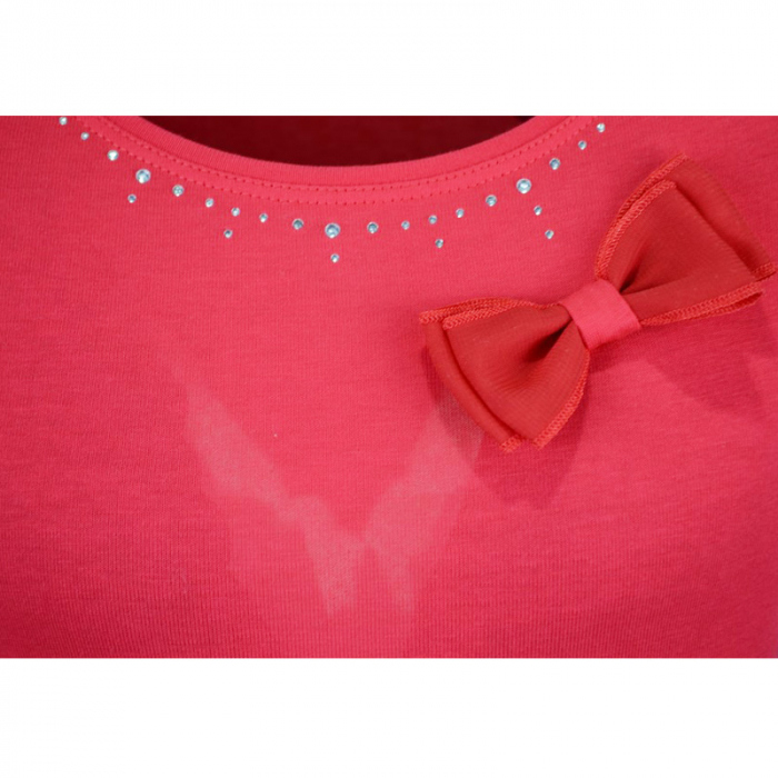 Bluza eleganta cu maneca lunga pentru fete Atut 7197-104, Rosu [3]