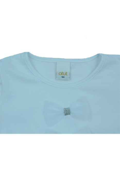 Bluza eleganta cu maneca lunga pentru fete Atut 9162-104, Alb [4]