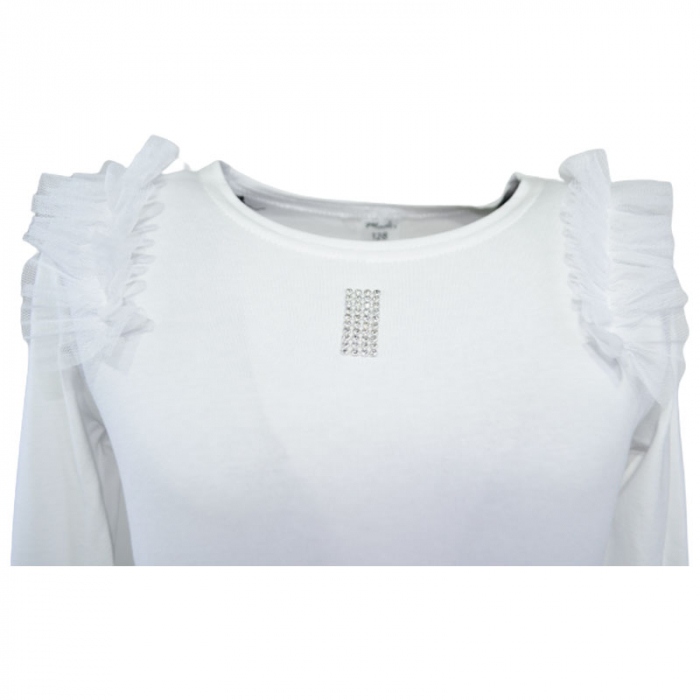 Bluza eleganta cu maneca lunga pentru fete Madii 101123-10, Alb [3]