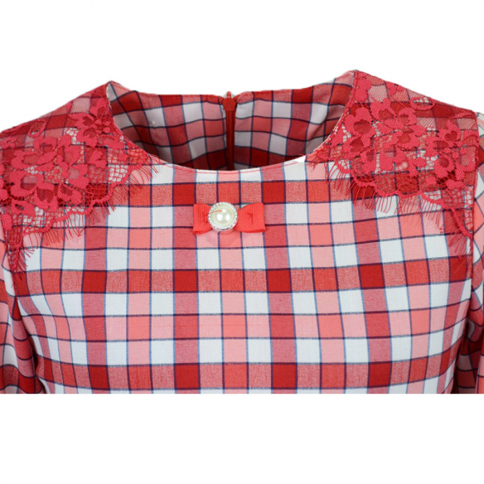 Bluza eleganta cu maneca lunga pentru fete Mariatex MTX-4-128-cm, Rosu [5]