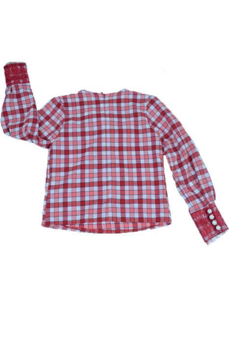 Bluza eleganta cu maneca lunga pentru fete Mariatex MTX-4-128-cm, Rosu [3]