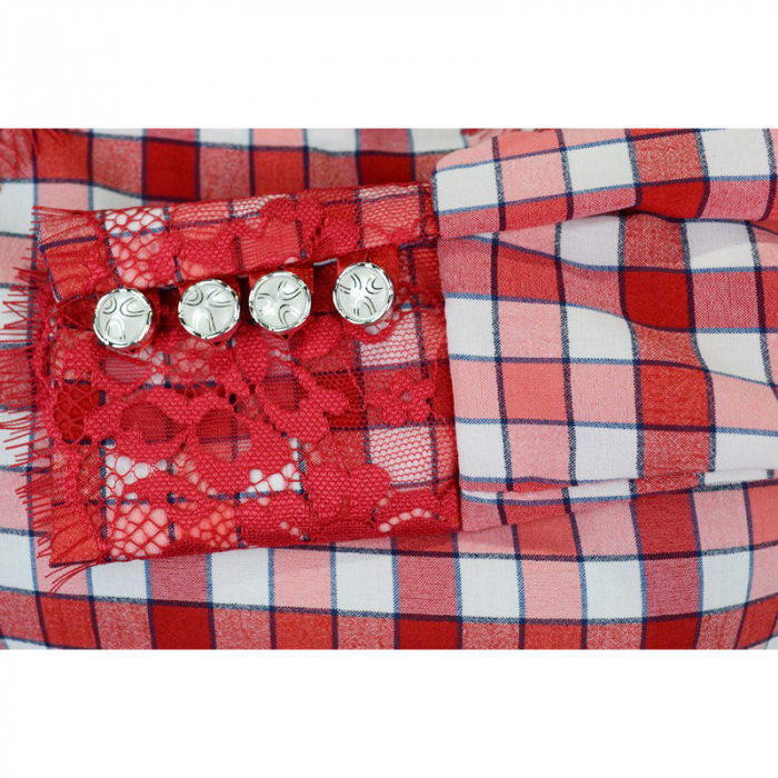 Bluza eleganta cu maneca lunga pentru fete Mariatex MTX-4-128-cm, Rosu [4]