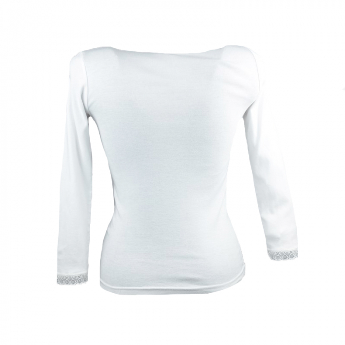 Bluza eleganta cu maneca lunga pentru fete Mini Junior BEF-08-140, Alb [2]