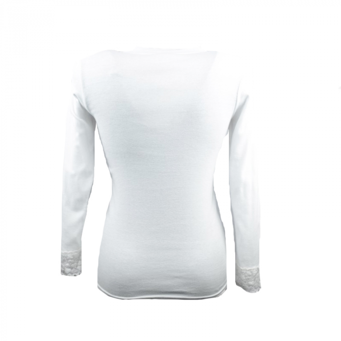 Bluza eleganta cu maneca lunga pentru fete Sevim 0867-152, Alb [2]