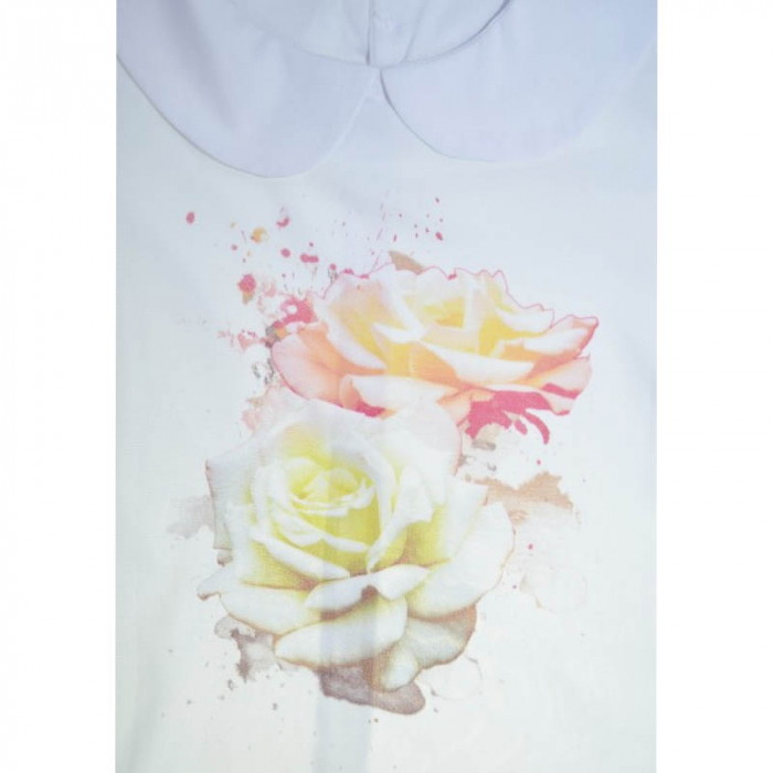 Bluza eleganta cu maneca scurta pentru fete Umbo 300323-2, Alb [3]