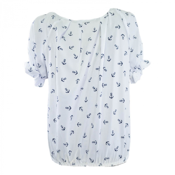 Bluza eleganta cu maneca scurta pentru fete Mini Junior 300323, Alb [2]