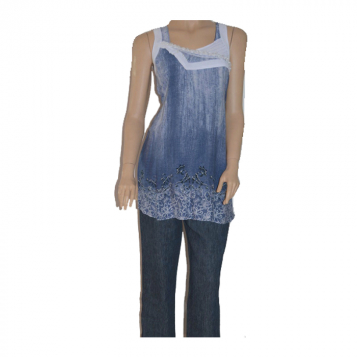 Bluza fara maneci pentru gravide Moda Flash BMMDF1A, Albastru [4]