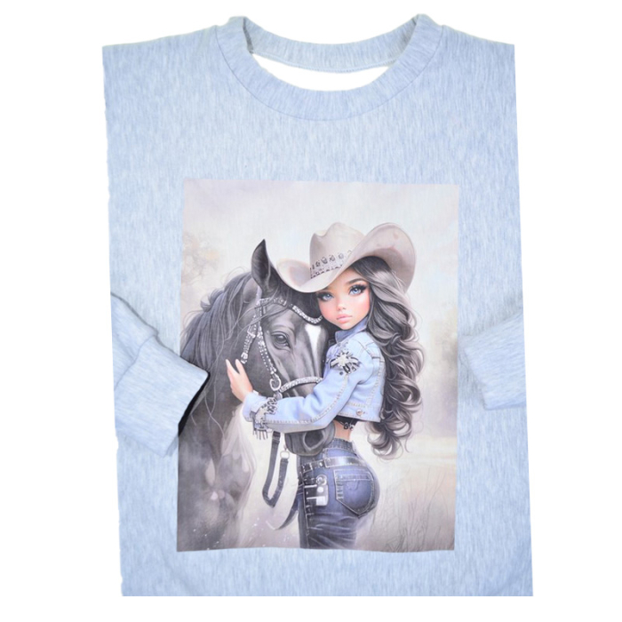 Bluza flausata, pentru fete, Mini Junior 3010G-140, Gri [2]