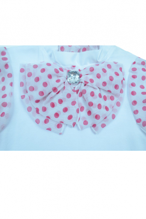 Bluza cu maneca scurta pentru fete Chaterine CHTR3-128, Alb [2]