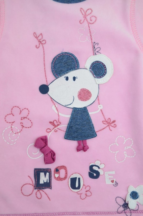 Bluza cu maneca lunga pentru fete Karen Mouse KRC355R-74, Roz [3]