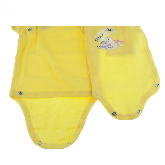 Body cu maneca lunga pentru baieti Pifou Model 10 M10ML-GA-56, Galben [2]
