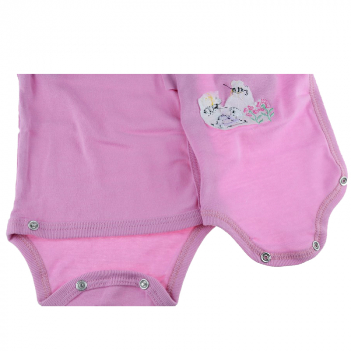 Body cu maneca lunga pentru fete Pifou Model 10 M10ML-R-50, Roz [2]