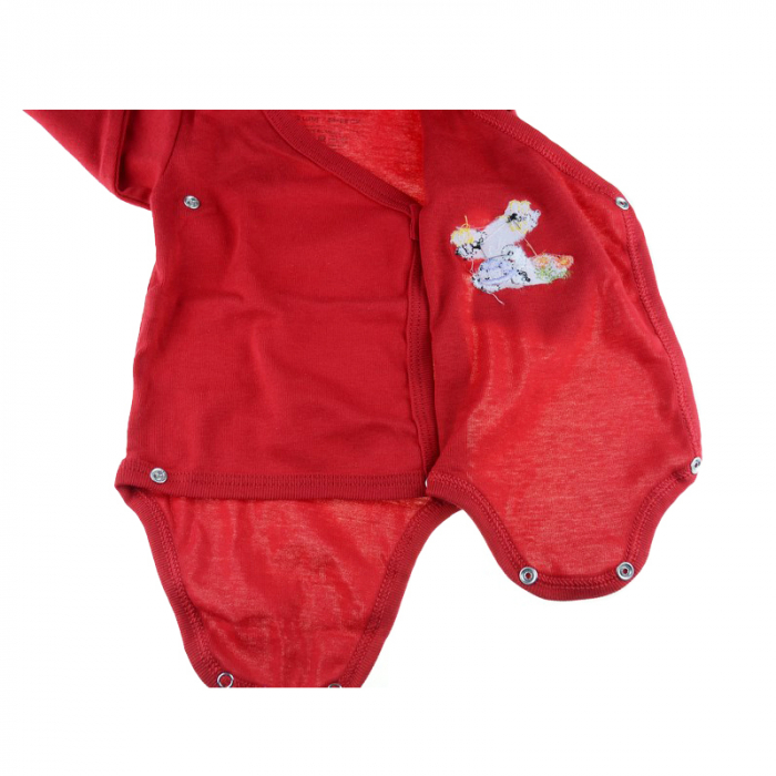 Body cu maneca lunga pentru fete Pifou Model 10 M10ML-RO-56, Rosu [2]