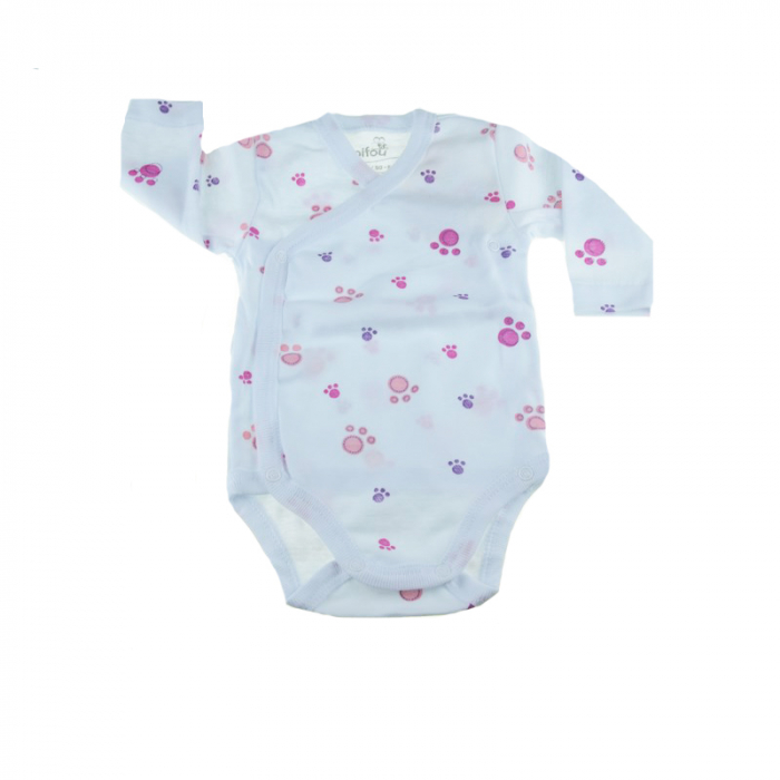 Body cu maneca lunga pentru fete Pifou Model 10 ML M10ML-A2-56, Alb [1]