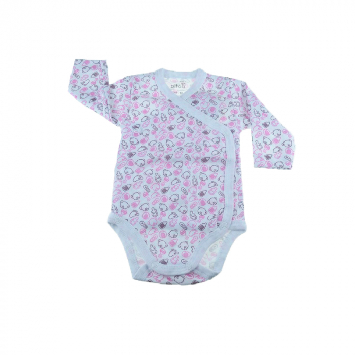 Body cu maneca lunga pentru fete Pifou Model 10 ML M10ML-R1-50, Multicolor [1]