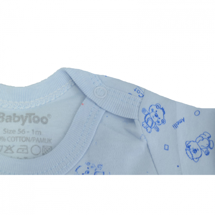 Body cu maneca lunga pentru baieti BabyToo 7083-4-80, Albastru [4]
