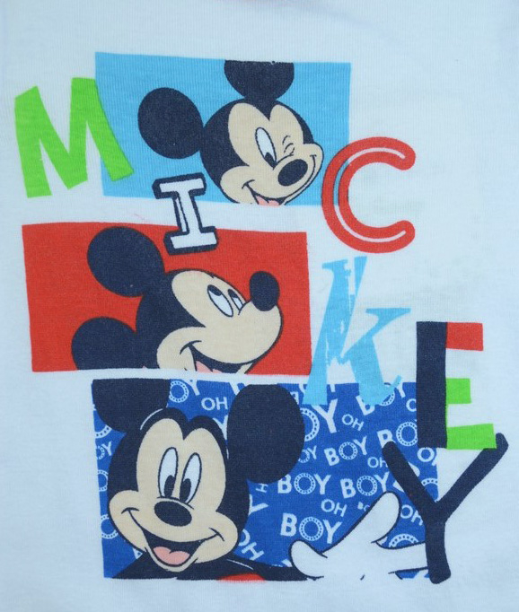 Body cu maneca lunga pentru baieti Disney Mickey Mouse NH0388-R-80-cm, Alb [4]