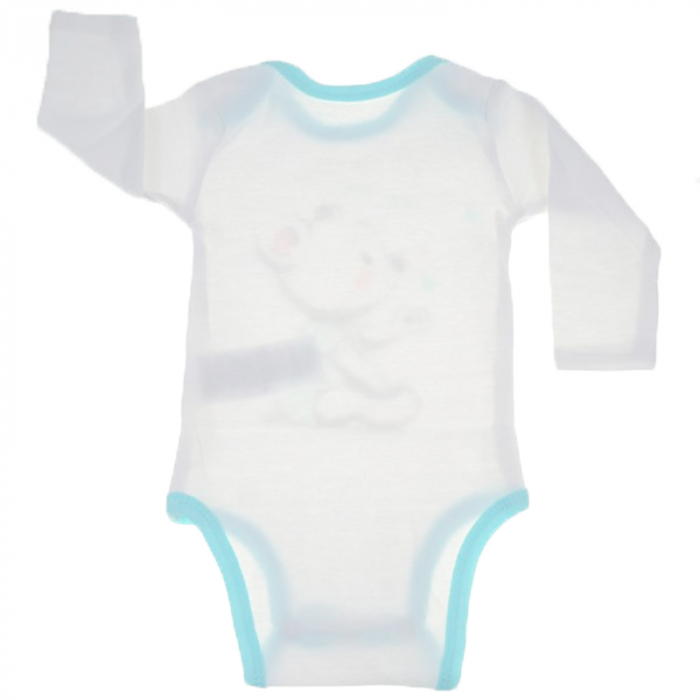 Body cu maneca lunga pentru baieti E Plus M 51013137-92-cm, Alb [2]