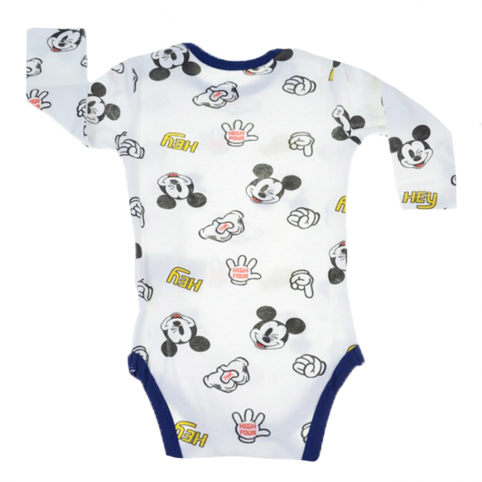 Body cu maneca lunga pentru baieti E Plus M Mickey Mouse 51013921-62-cm, Alb [2]