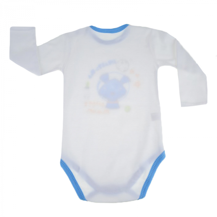 Body cu maneca lunga pentru baieti Koala T1-509-74-cm, Alb [2]