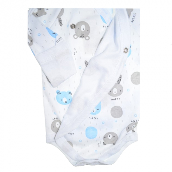 Body cu maneca lunga pentru baieti Mini Bimbi 100323-2, Alb [3]