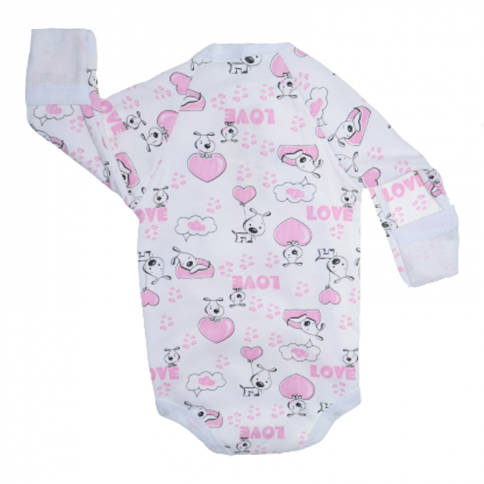 Body cu maneca lunga pentru fete Mini Bimbi 100323-4, Alb [2]