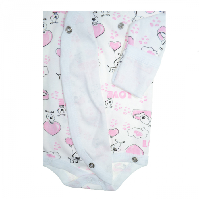 Body cu maneca lunga pentru fete Mini Bimbi 100323-4, Alb [3]