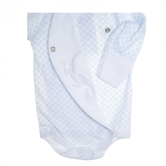 Body cu maneca lunga pentru baieti Mini Bimbi 100323-1, Alb [3]