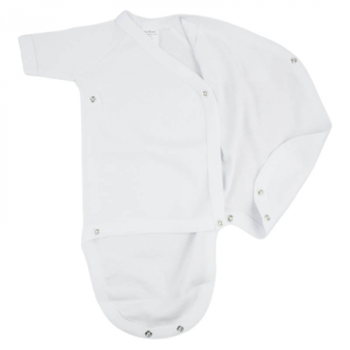 Body cu maneca scurta pentru fete Mini Bimbi 130323-1, Alb [3]