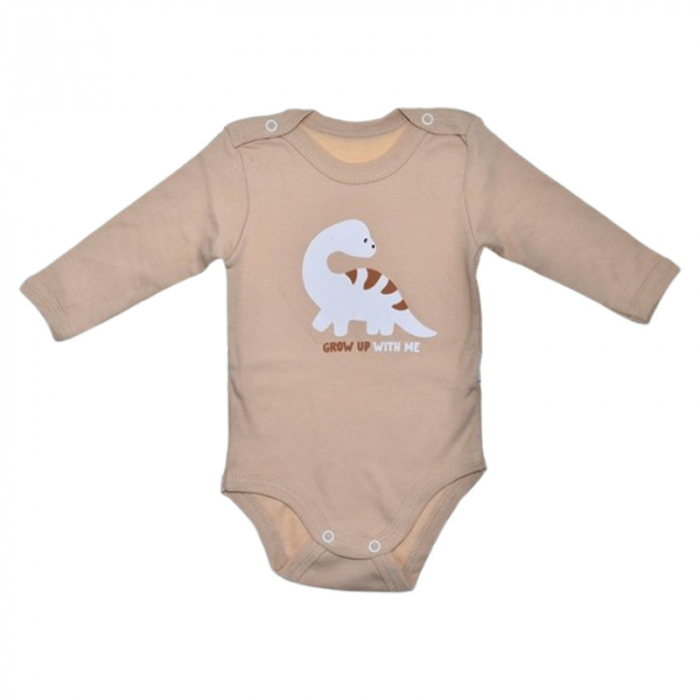 Body cu maneca lunga, pentru baieti, Mini Junior 1118B, Bej [1]