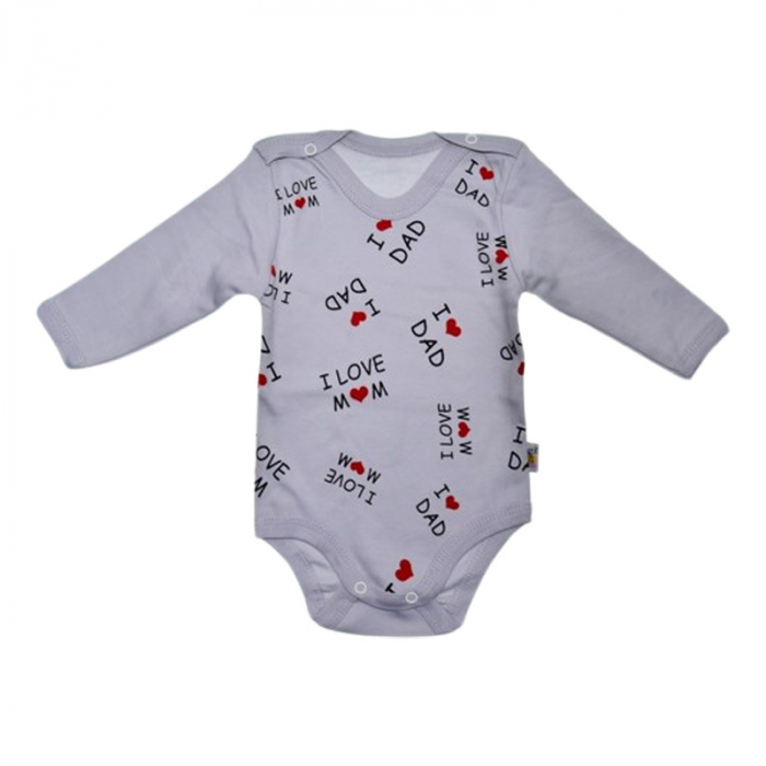 Body cu maneca lunga, pentru baieti, Mini Junior 1118G2, Gri [1]