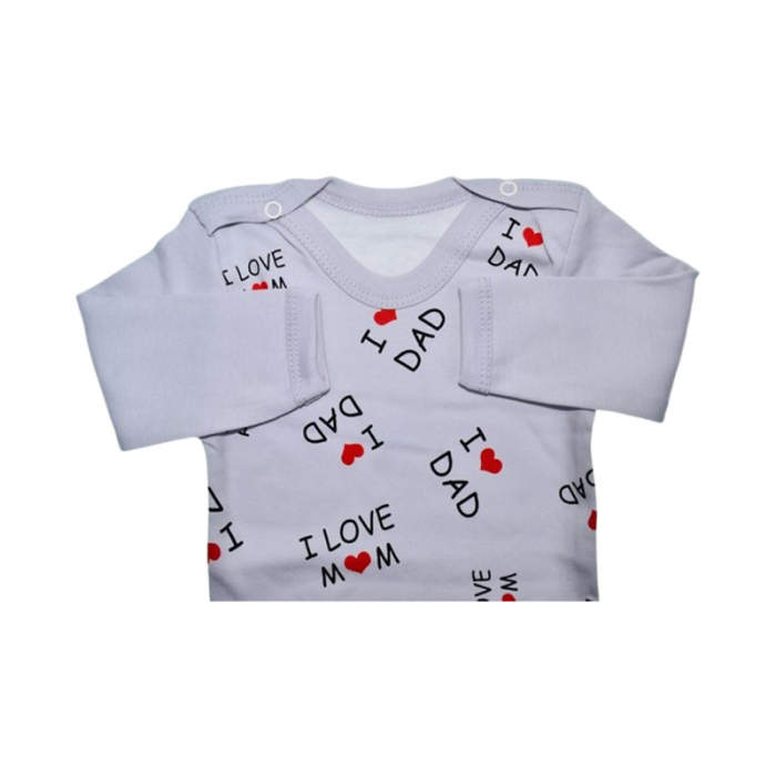 Body cu maneca lunga, pentru baieti, Mini Junior 1118G2, Gri [2]