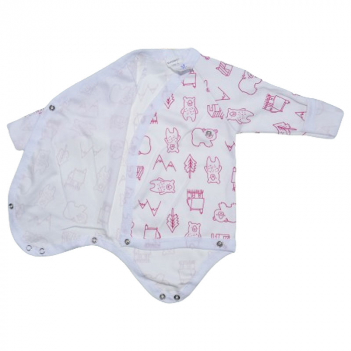 Body cu maneca lunga pentru copii Mini Junior 220124-7, Alb [3]