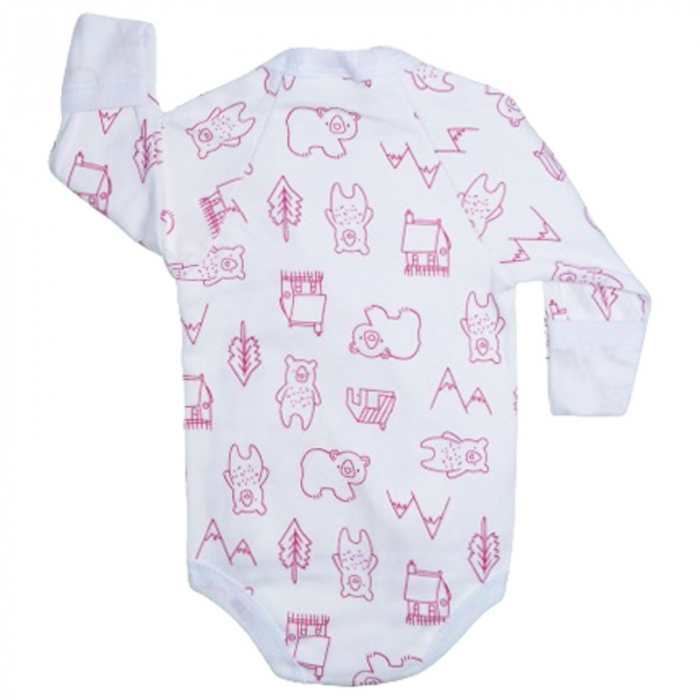 Body cu maneca lunga pentru copii Mini Junior 220124-7, Alb [2]