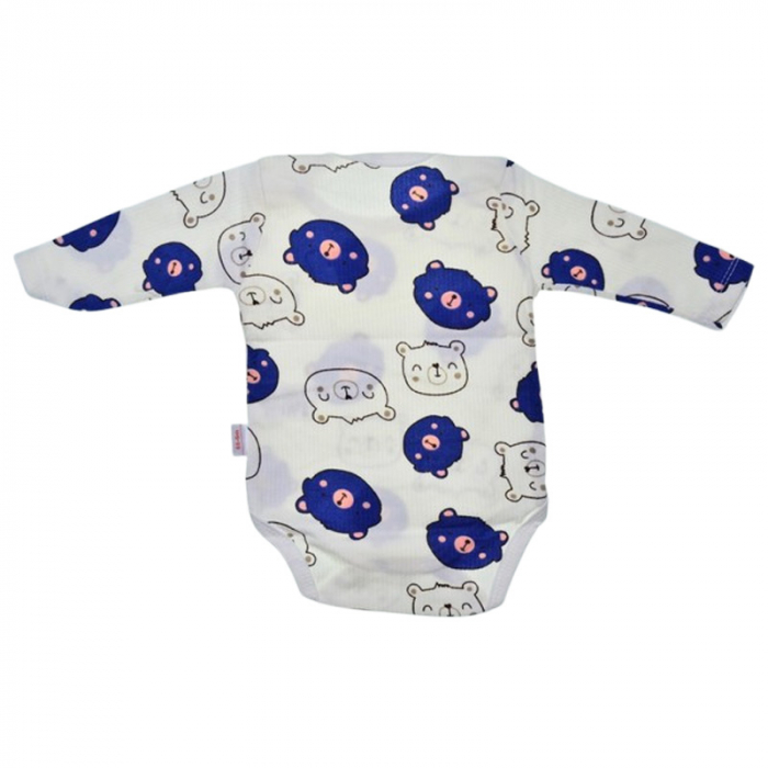 Body cu maneca lunga, pentru baieti Mini Junior 2802A, Alb [3]