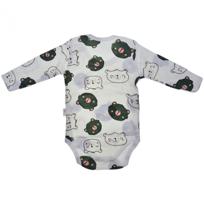 Body cu maneca lunga, pentru baieti Mini Junior 2802A2, Alb [3]
