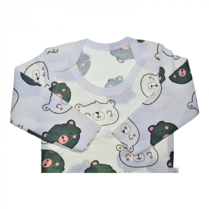 Body cu maneca lunga, pentru baieti Mini Junior 2802A2, Alb [2]