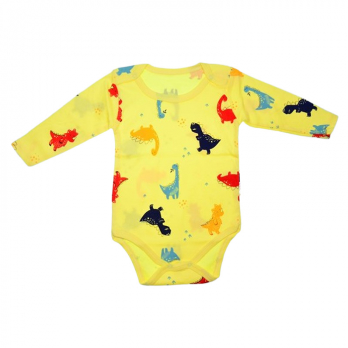 Body cu maneca lunga, pentru baieti, Mini Junior BD2910G, Galben [1]