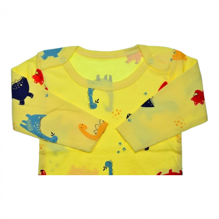 Body cu maneca lunga, pentru baieti, Mini Junior BD2910G, Galben [2]